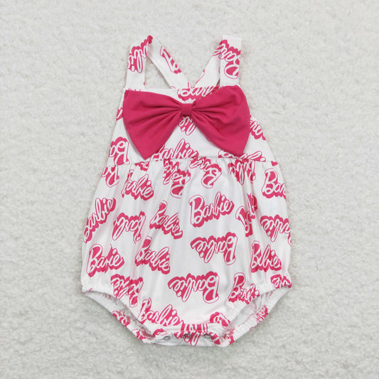 SR0845 Baby Girl Doll Pink One Piece Romper