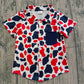 Baby Boys Short Sleeves Red Blue Camo 4th of July Buttons Shirt Tops RTS