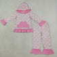 Sibling Baby Girls Kids Long Sleeves Pockets Hoodie Shirts Flower Pants Sets Clothes RTS
