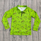 Adult Women Long Sleeves Green Face Zipper Pocket Pullover Christmas Shirt RTS