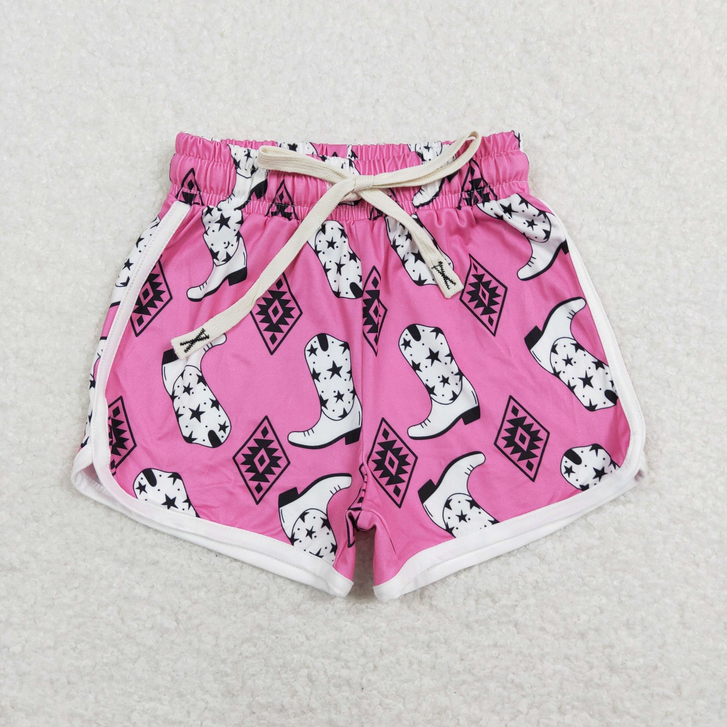 SS0126 Baby Girl Western Boots Summer Running Shorts