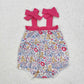 Baby Girl Infant Flower Straps Bubble Romper