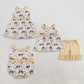 Sibling Baby Girls Kids Farm Animals Tractors Tops Shorts Set Dress Romper Summer Clothes RTS