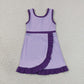 Baby Girls Kids Sleeveless Shorts Scallop Dress Yoga Active Purple Clothes RTS