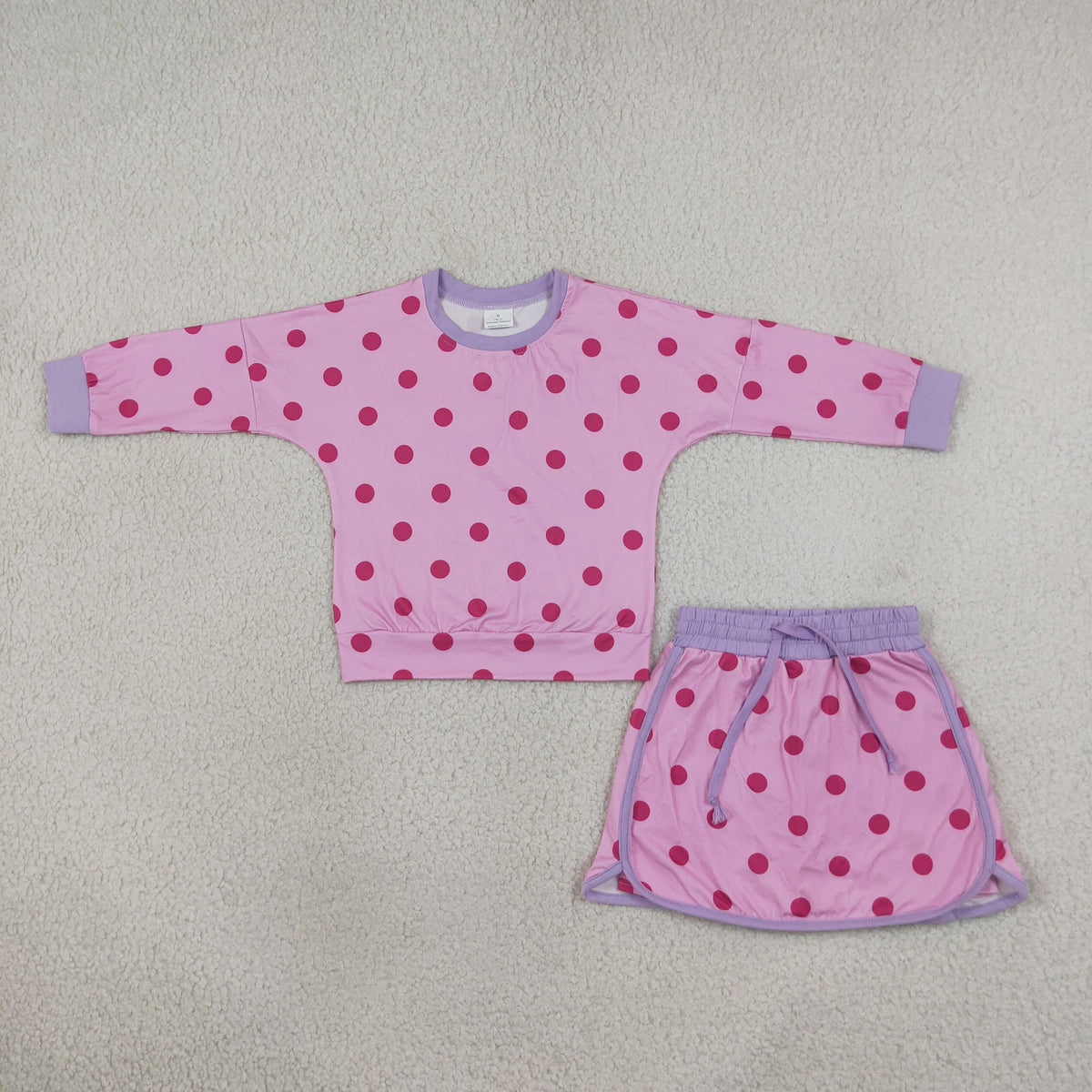 Sibling Baby Girls Kids Long Sleeves Dots Shirts Skirts Shorts Sets Clothes RTS