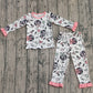 Baby Girl Long Sleeves Happy New Year Bows Shirt Pants Pajamas Set RTS