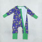 Baby Girls Kids Masks Bows Mardi Gras Zipper Footie Sleeper Romper Clothes  RTS