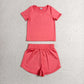 Sibling Baby Girls Kids Short Sleeves Tops Shorts Yoga Active Sets Clothes RTS