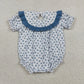 Baby Girls Infant Short Sleeves Embroidery Daddy's Girl Flower Smocked Romper RTS