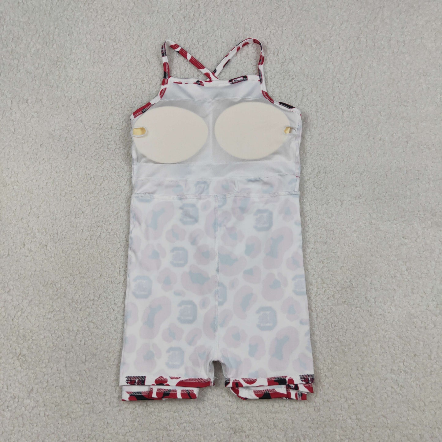 Baby Girls Kids Straps Red Leopard Team Yoga Active Shorts Knee Length Dress RTS