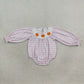 Sibling Baby Girls Kids Thanksgiving Embroidery Pumpkins Bows Fall Romper Dresses Pink Plaid Clothes RTS