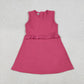Baby Girls Kids Pink Sleeveless Ruffle Yoga Shorts Knee Length Dress RTS