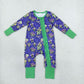 Baby Girls Kids Masks Bows Mardi Gras Zipper Footie Sleeper Romper Clothes  RTS