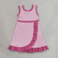 Baby Girls Kids Sleeveless Shorts Scallop Dress Yoga Active Pink Clothes RTS