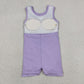 Baby Girls Sleeveless Purple Bow Shorts Knee Length Yoga Active Dress RTS