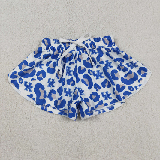 Baby Girls Kids Blue Leopard Team Yoga Active Ruffle Shorts Bottom RTS