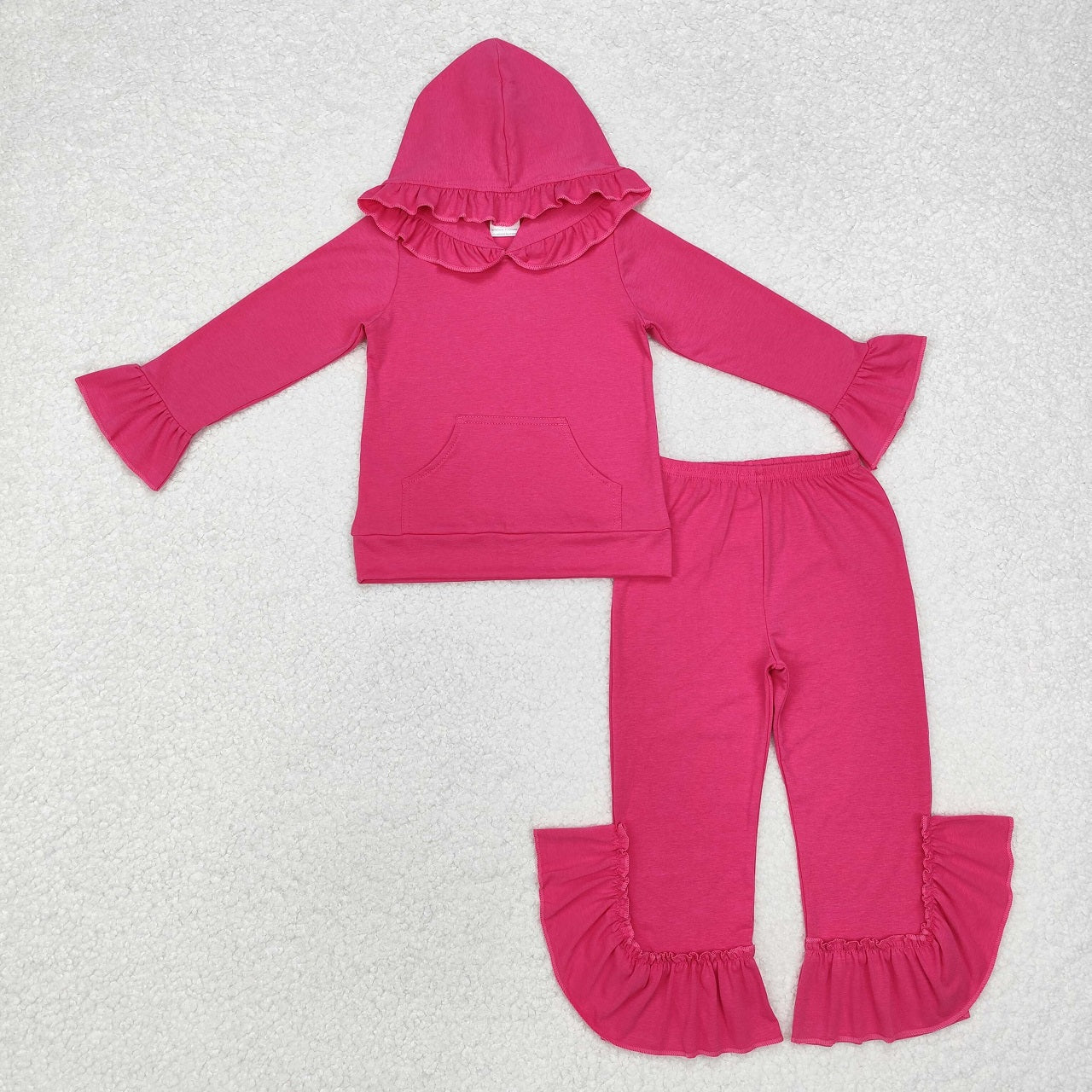 Baby Girl Long Sleeves Hoodie Cotton Shirt Ruffle Pants Sibling Clothes Set