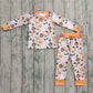 Baby Boy Long Sleeves Halloween Pumpkins Farm Animals Shirt Pants Pajamas Set RTS