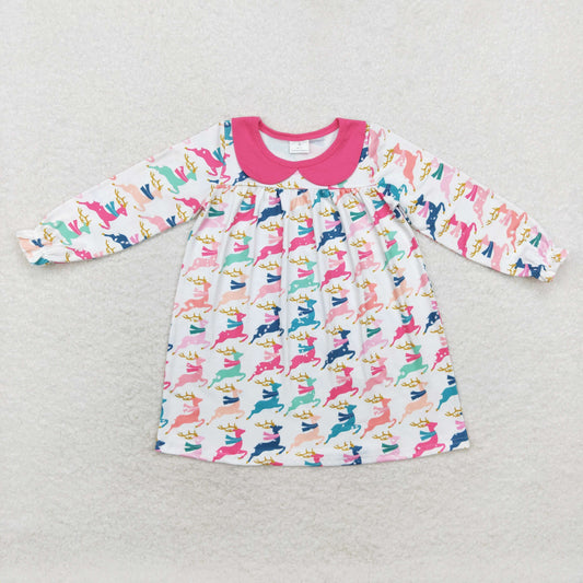 Baby Girl Long Sleeves Christmas Deer Dress