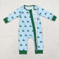 Baby Boy Infant Long Sleeves Tractors Zipper Bamboo Romper