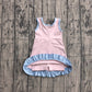 ( No moq ) Preorder Baby Girls Kids Sleeveless Shorts Knee Length Pink Dress Yoga Active Scallop Clothes