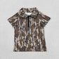 Baby Boys Kids Short Sleeves Camo Zipper Pullover Shirt Tops Southern Clothes RTS