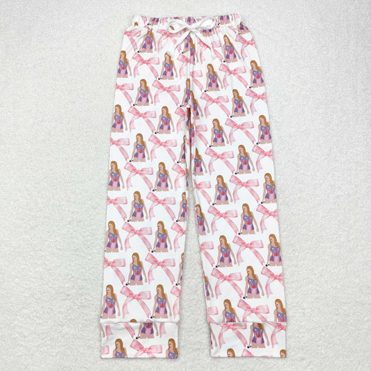 Adult Women Pink Bows Singer Bottom Pants Pajamas