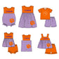 ( Moq 5 Each Style ) Baby Boys Girls Kids Purple Plaid Team Sibling Rompers Dress Sets