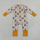 Baby Kids Infant Long Sleeves Happy New Year Zipper Footie Sleeper Romper Clothes RTS