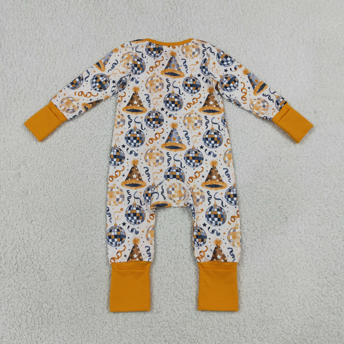 Baby Kids Infant Long Sleeves Happy New Year Zipper Footie Sleeper Romper Clothes RTS