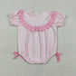 Baby Girls Infant Short Sleeves Chicks Rabbit Flower Pink Plaid Easter Romper RTS