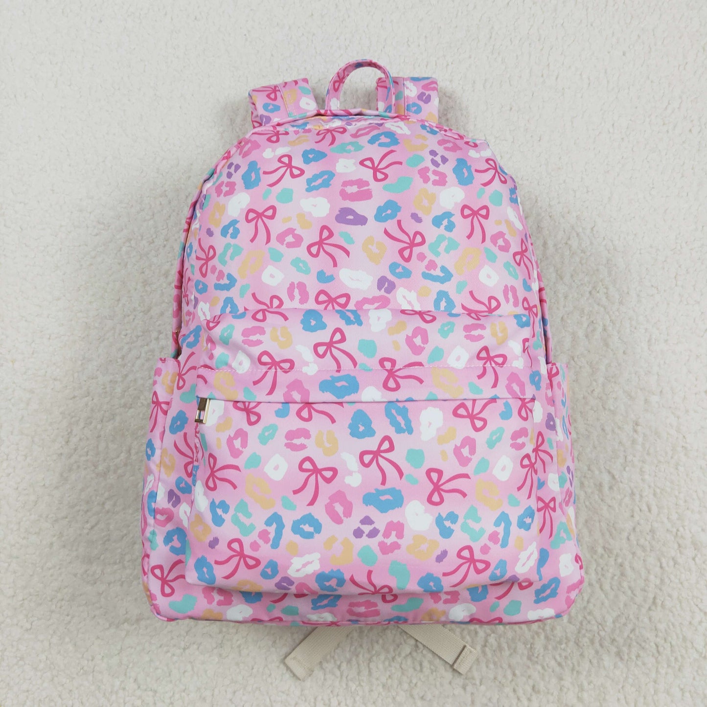 Baby Girl Toddler Colorful Leopard Bows Backpack Bags RTS