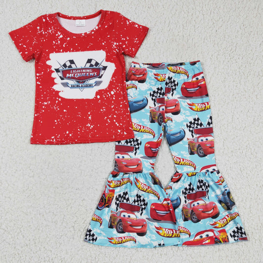 Promotion Baby Boy Short Sleeves Red Shirt Bell Pants Set RTS