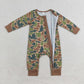 Baby Boy Long Sleeves Camo Zipper Bamboo Romper