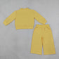 Baby Girl Kids Long Sleeves Yellow Shirt Pockets Pants Set Pajamas Cotton Clothes RTS