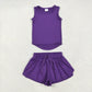 Baby Girl Purple Sleeveless Tops Skort Yoga Active Set RTS