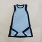 Baby Girls Kids Sleeveless Blue Dress Yoga Active Clothes RTS
