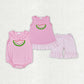 Baby Girl Embroidery Watermelon Summer Sibling Sister Romper Set