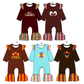 ( Moq 5 Each Style ) Sibling Baby Girls Infant Long Sleeves turkey Thanksgiving Ruffle Rompers Clothes