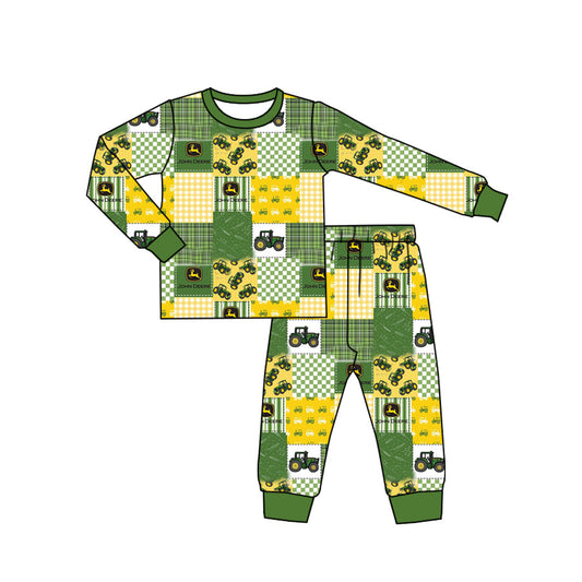 Baby Boy Long Sleeves Tractors Shirt Pants Pajamas Set