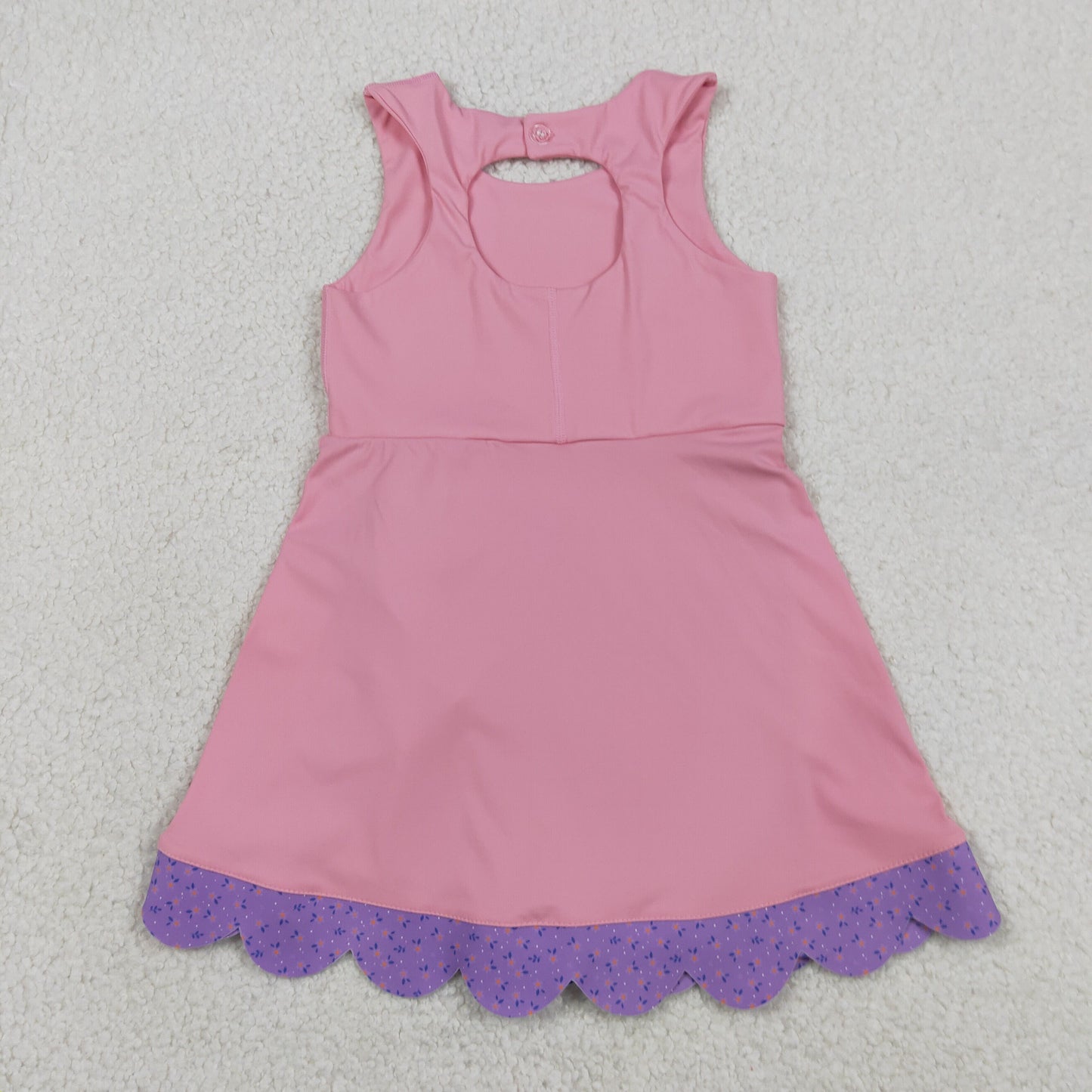 Sibling Baby Girls Kids Sleeveless Bows Yoga Scallop Shorts Dresses Clothes RTS