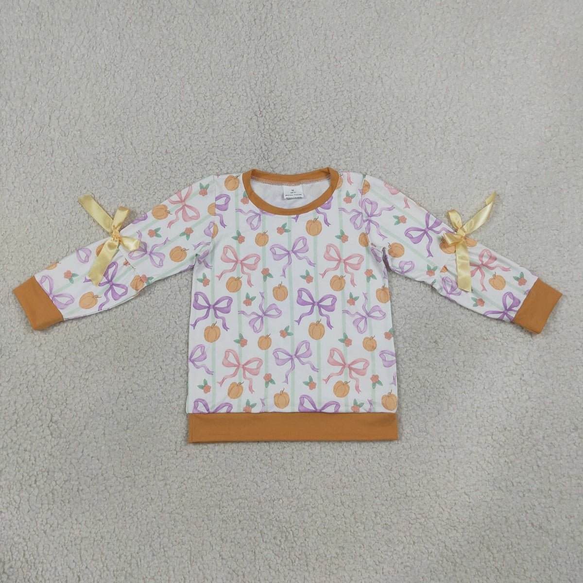 Baby Girls Kids Pumpkins Bows Stripes Flower Shirt Fall Tops Clothes RTS