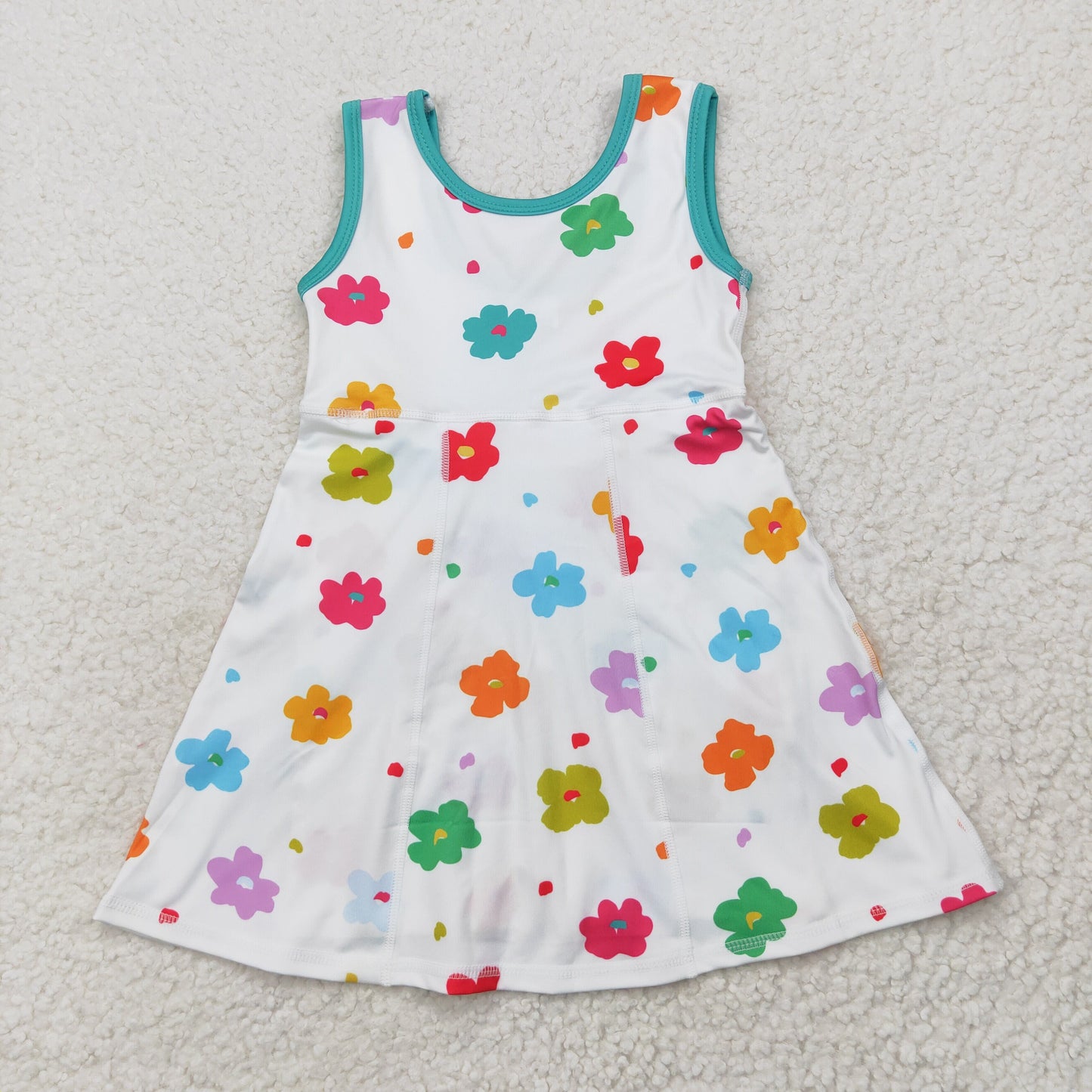 Baby Girl Sleeveless Colorful Flower Yoga Active Wear Skort Dress RTS