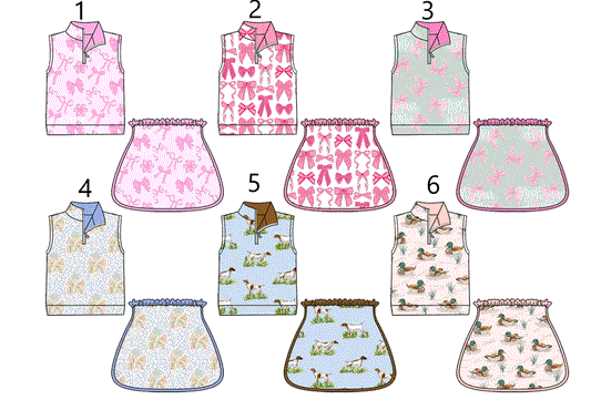 Baby Girl Bows Ducks Dogs Sibling Skort Set ( Moq 5 Each Style ) 1.21