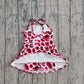 Baby Girls Kids Straps Red Leopard Team Yoga Active Shorts Knee Length Dress RTS