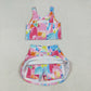 Baby Girl Sleeveless Tie Dye Vest Tops Short Skirt Skort Yoga Active Set RTS