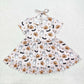 Baby Girl Halloween Ghost Pumpkins Knee Length Dress