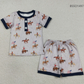 Baby Boys Kids Short Sleeves Shirt Western Rodeo Shorts July 4th Pajamas Set RTS
