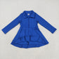 Baby Girl Long Sleeves Zipper Knee Length Yoga Active Blue Dress RTS