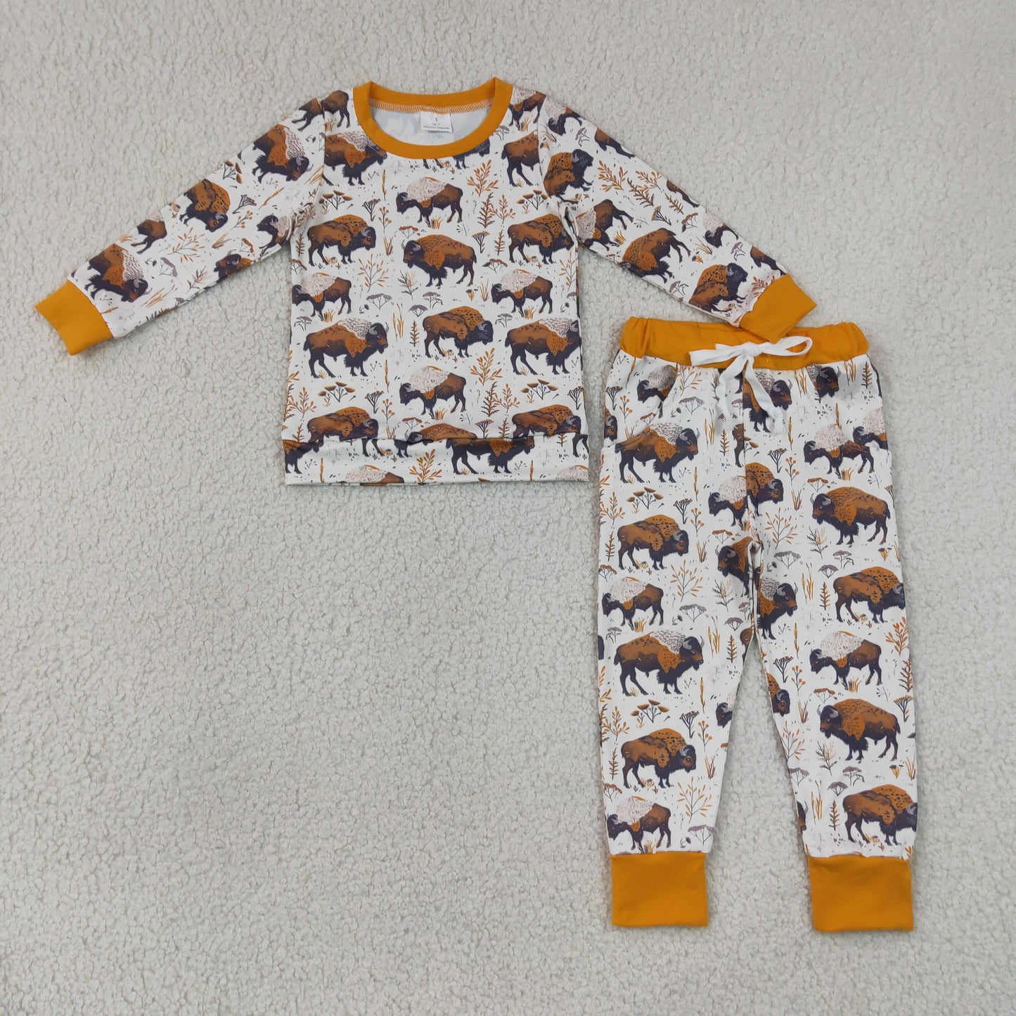 Baby Boys Kids Long Sleeves Cow Shirt Pants Western Pajamas Set Clothes RTS